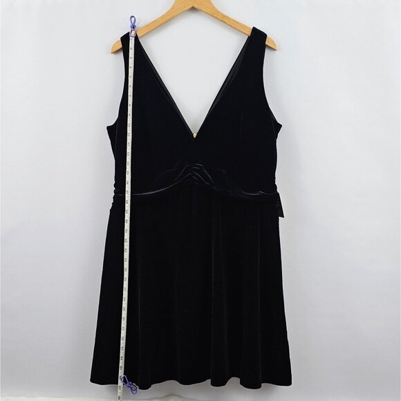 Express Black Velvet Dress Babydoll Sleeveless XL Holiday Cocktail Party NEW $79 - Picture 8 of 11